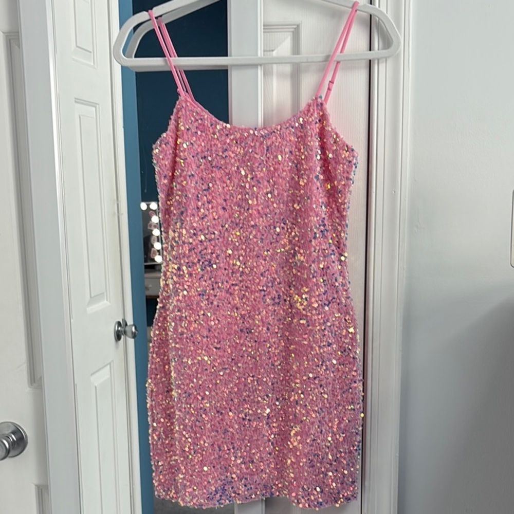 Lucy in the Sky Pink Glitter Dress